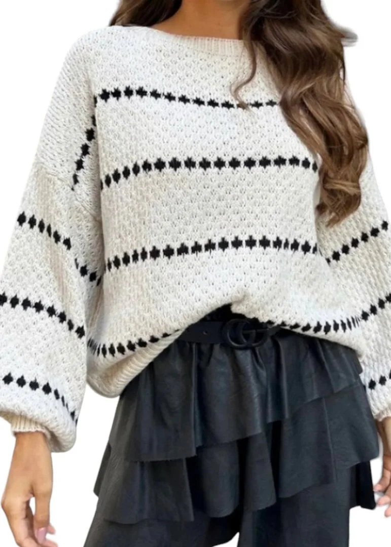 Pull oversize à pois avec manches longues - Image 4