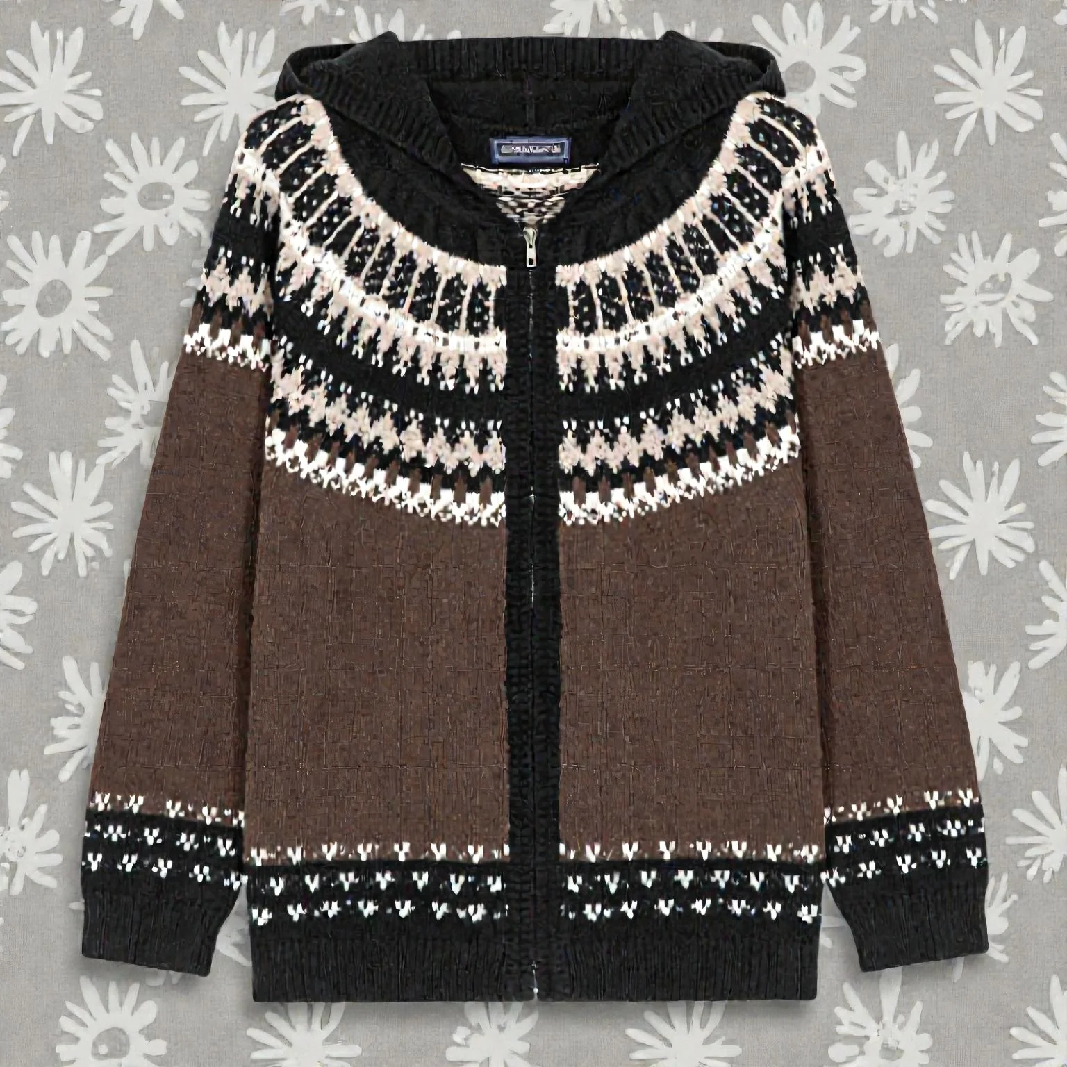 Ruhan – Veste zippée à capuche et manches longues avec motif imprimé - Image 2