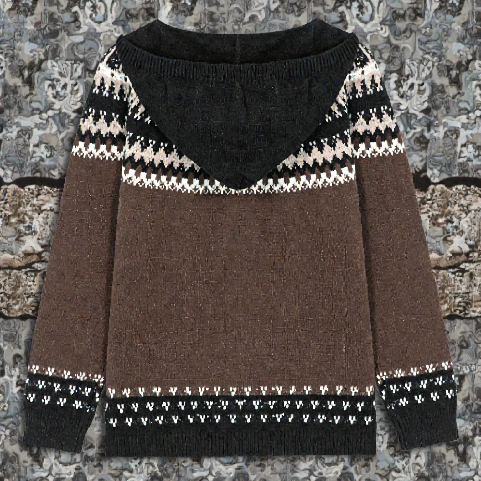 Ruhan – Veste zippée à capuche et manches longues avec motif imprimé - Image 3