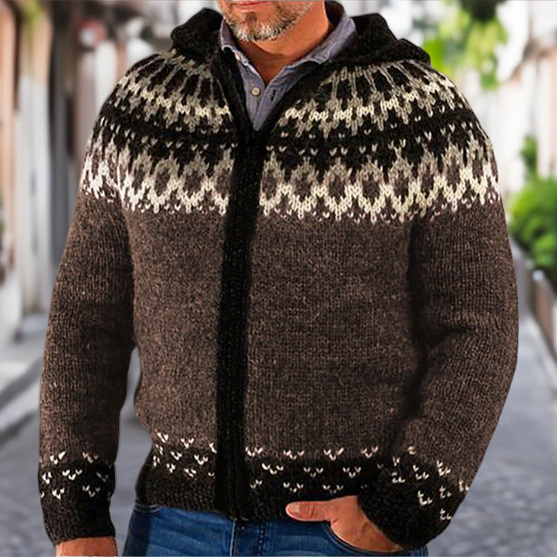 Ruhan – Veste zippée à capuche et manches longues avec motif imprimé - Image 4