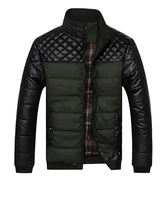 Blouson Aviateur Matelassé à Col Montant et Poignets Côtelés - Image 3