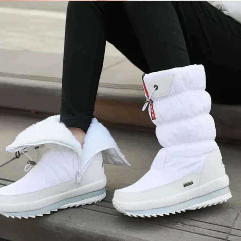 Bottes femme mi-mollet doublure polaire avec fermeture éclair - Image 5