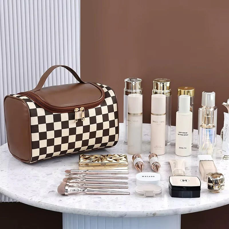 Pochette beauté damier grande capacité