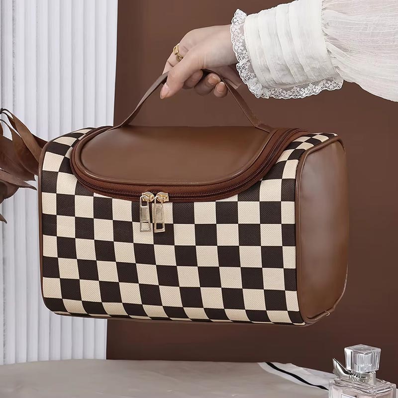 Pochette beauté damier grande capacité - Image 6