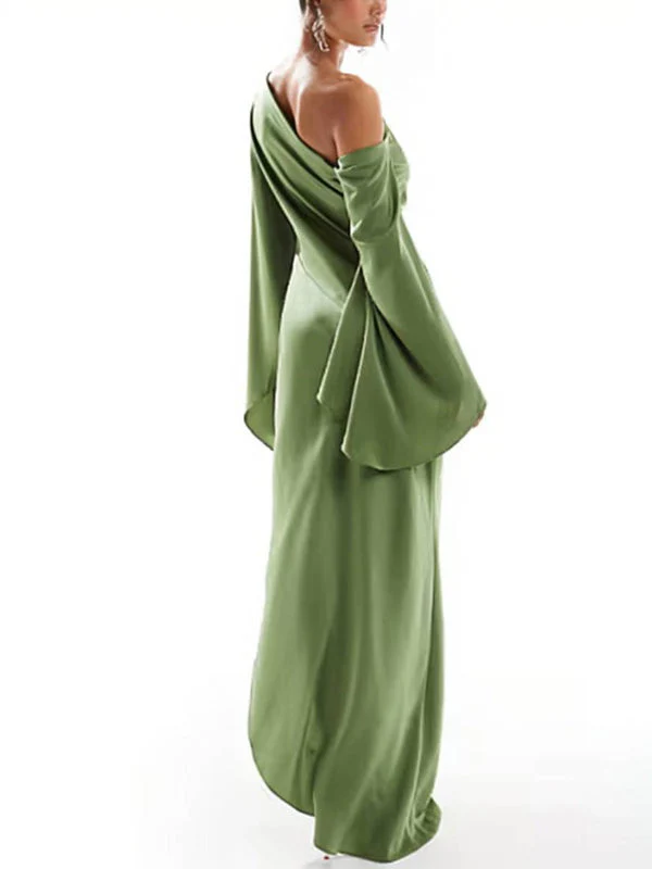 Robe longue Sabrina une épaule élégante - Image 2