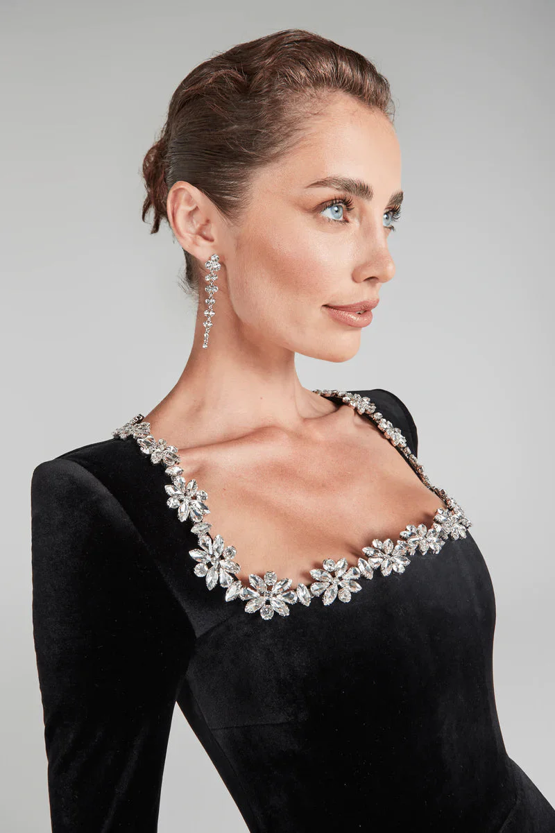 Robe midi femme manches longues encolure carrée - Image 7
