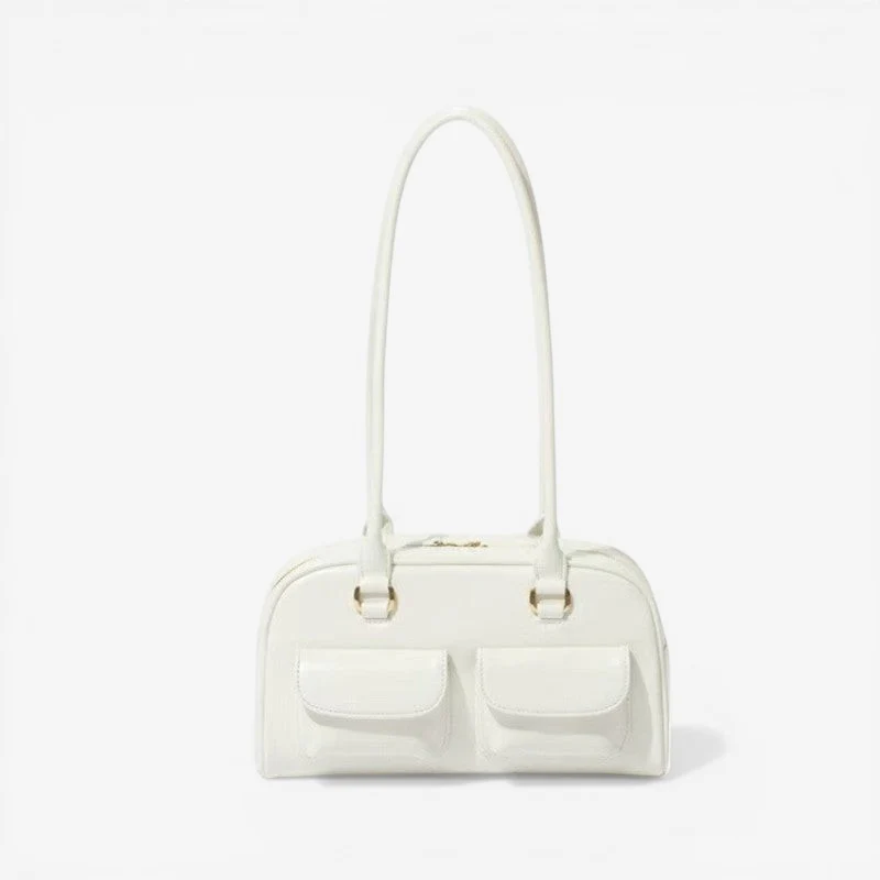 Sac à Main Multi-Poches en Cuir avec Fermeture Zippée et Poignée Pratique - Image 2