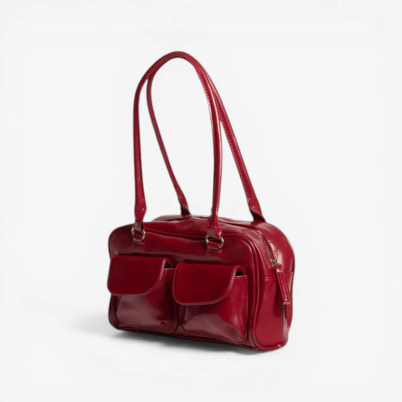 Sac bandoulière à longue sangle avec poche latérale et fermeture éclair - Image 2