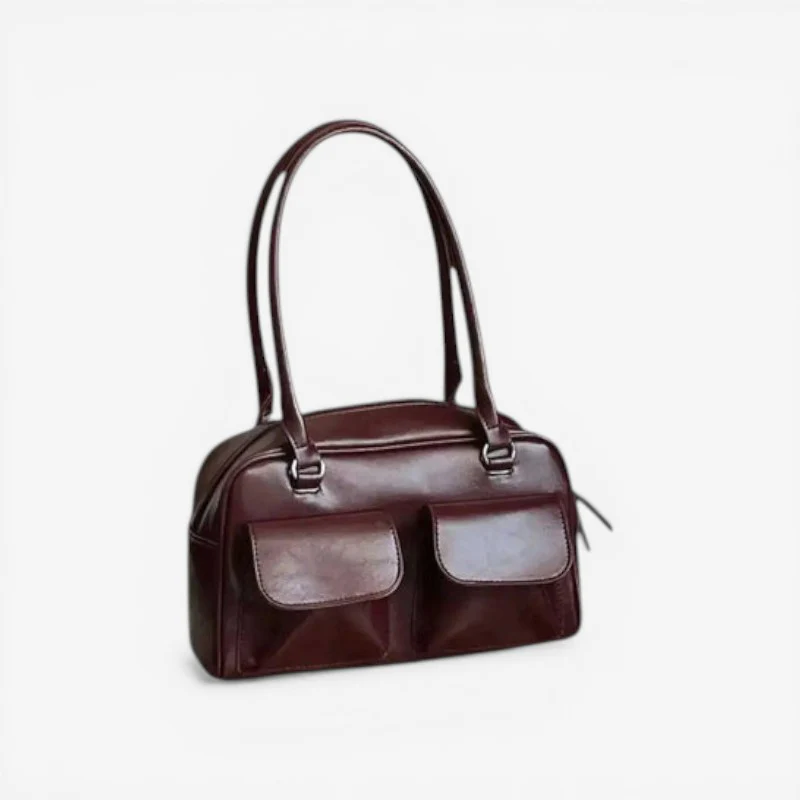 Sac bandoulière à longue sangle avec poche latérale et fermeture éclair - Image 4