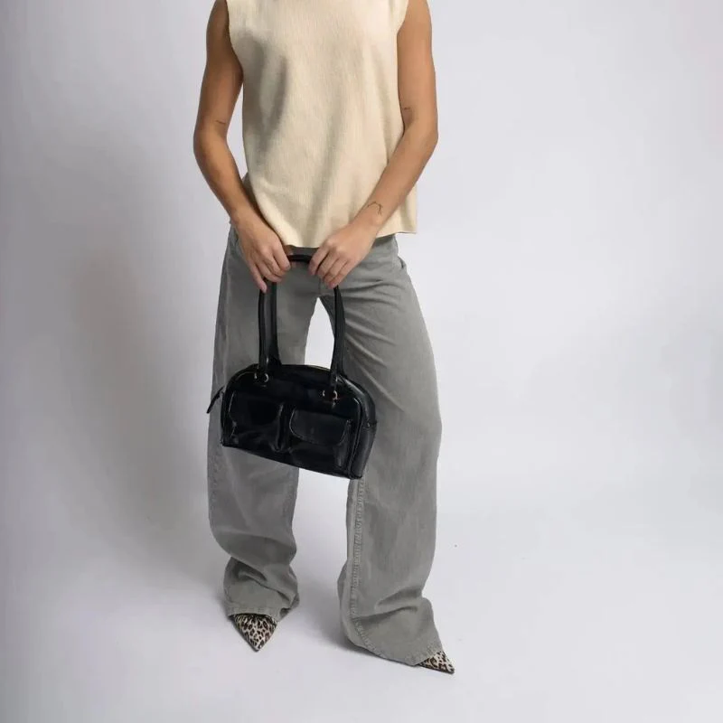 Sac bandoulière à longue sangle avec poche latérale et fermeture éclair - Image 5