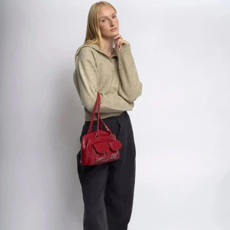 Sac bandoulière à longue sangle avec poche latérale et fermeture éclair - Image 6