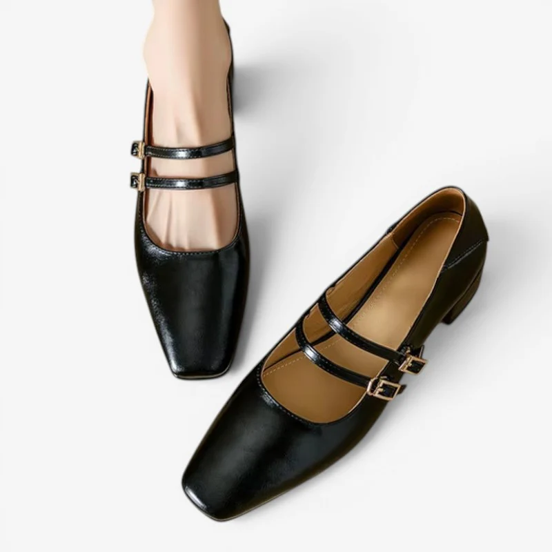 Sandales à talon bas pour femme avec doubles brides à boucle - Image 2