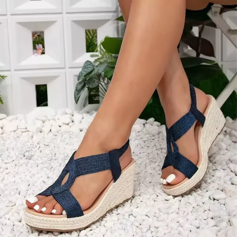 Sandales compensées à bout ouvert pour femme - Image 12