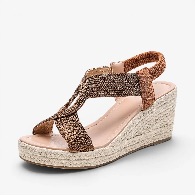 Sandales compensées à bout ouvert pour femme - Image 2
