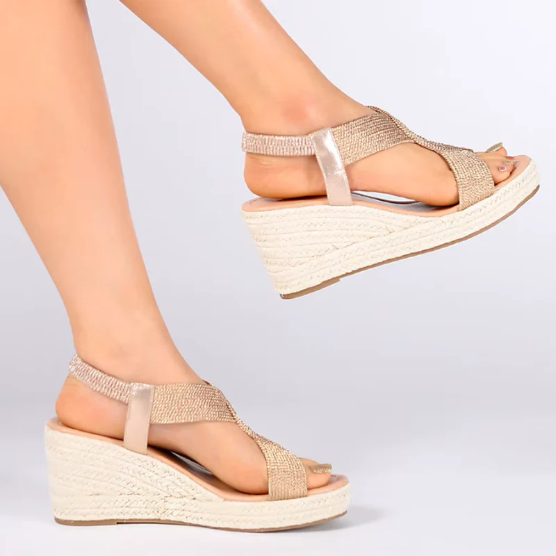 Sandales compensées à bout ouvert pour femme - Image 5