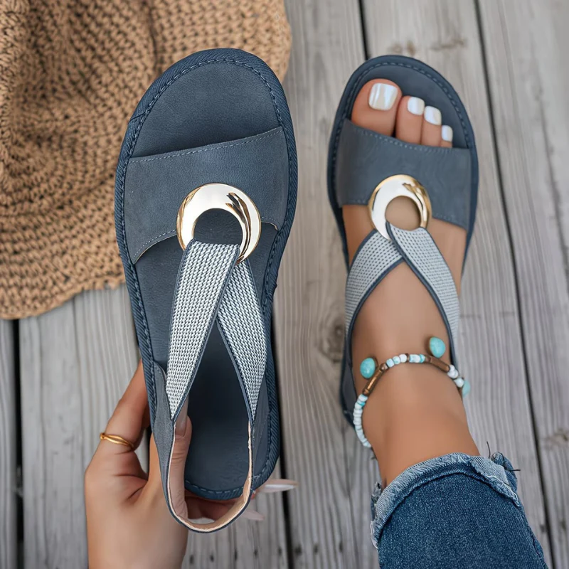 Sandales compensées pour femme Avec Boucle décorative - Image 13