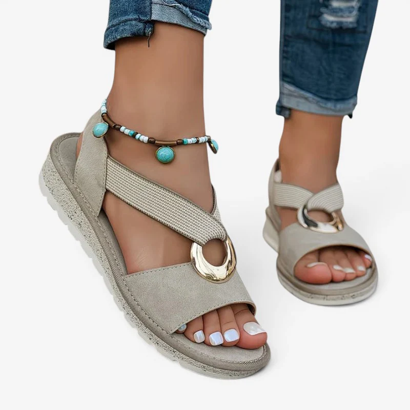 Sandales compensées pour femme Avec Boucle décorative - Image 3