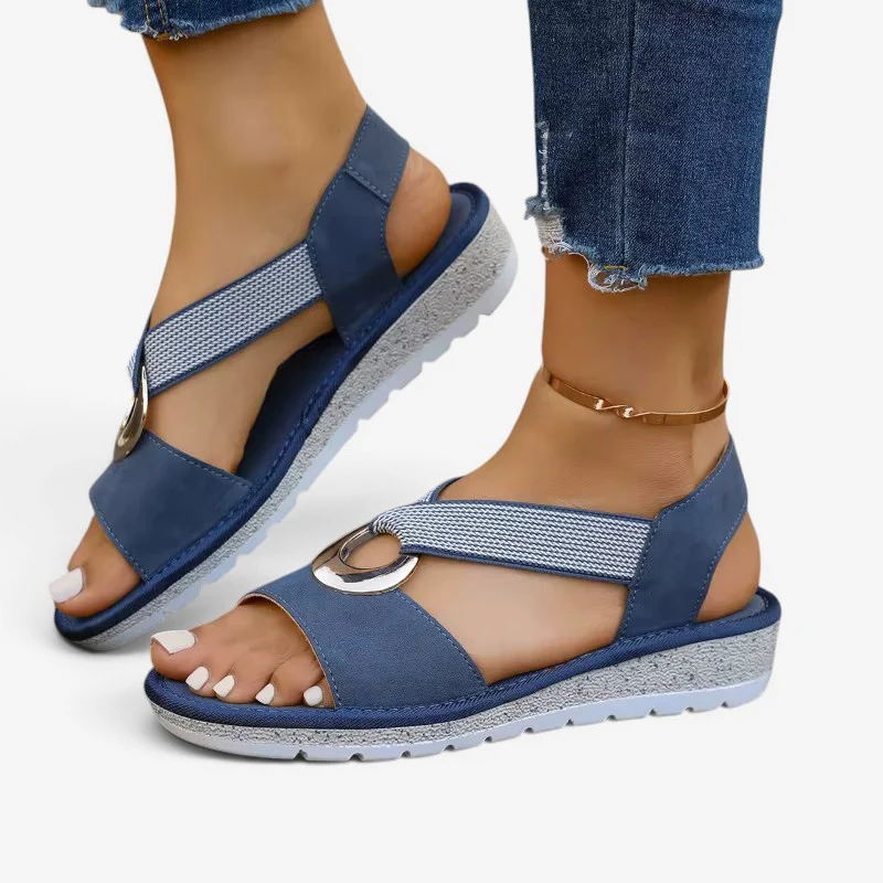 Sandales compensées pour femme Avec Boucle décorative - Image 4