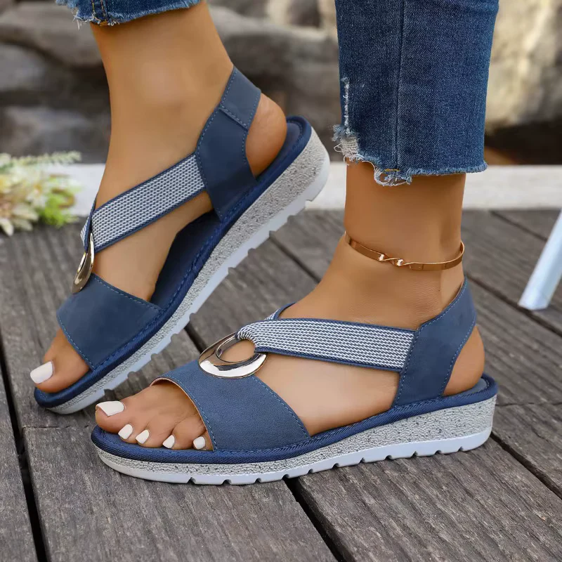 Sandales compensées pour femme Avec Boucle décorative - Image 5