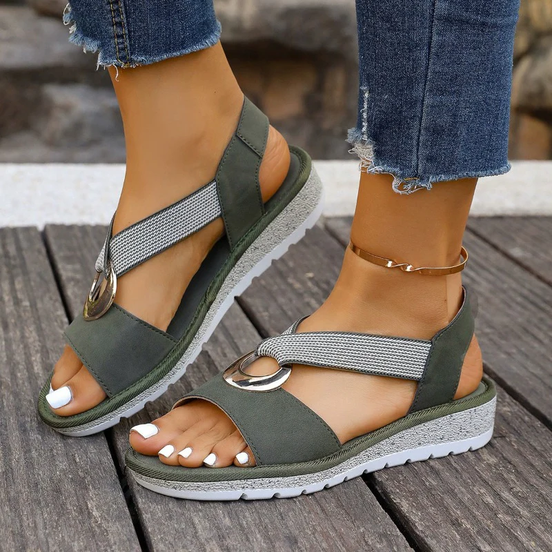 Sandales compensées pour femme Avec Boucle décorative - Image 8