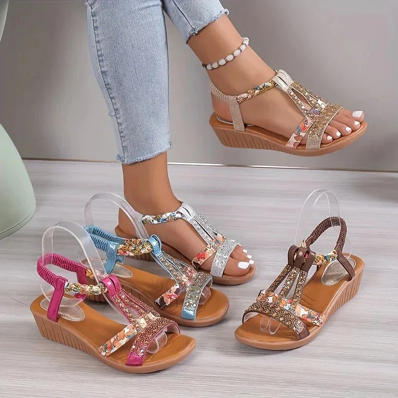 Sandales compensées pour femme avec bride à la cheville - Image 11