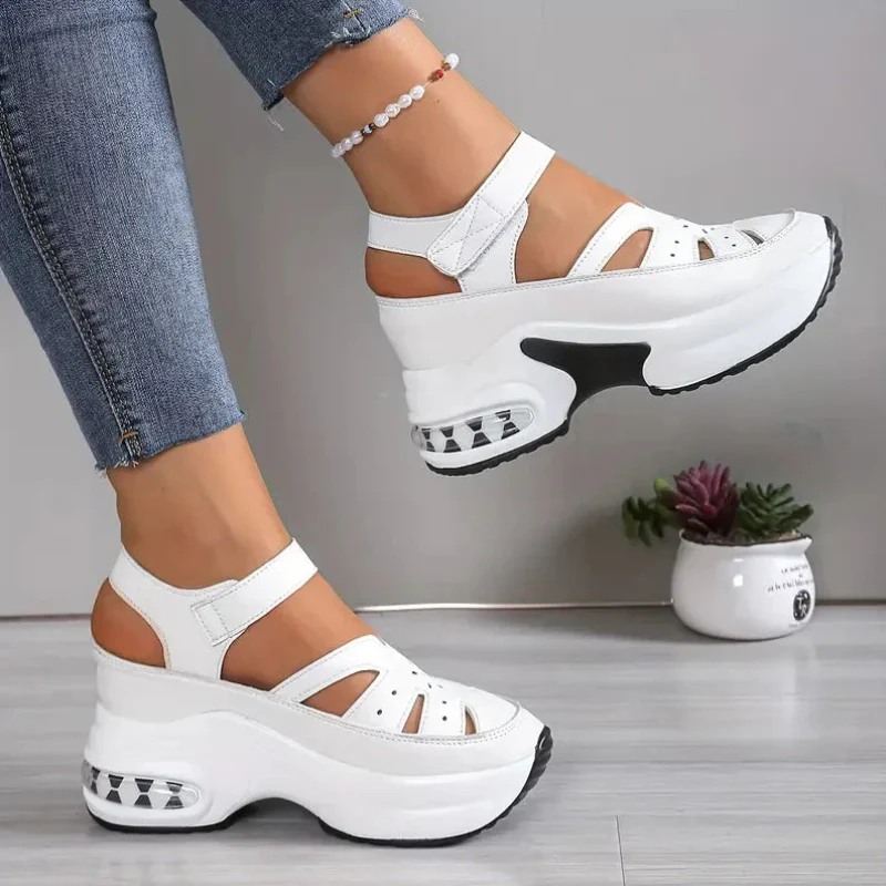 Sandales compensées pour femmes avec bride de cheville ajustable - Image 4