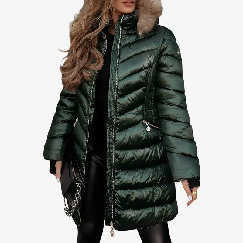 Sandra – Manteau zippé à manches longues avec poches - Image 2