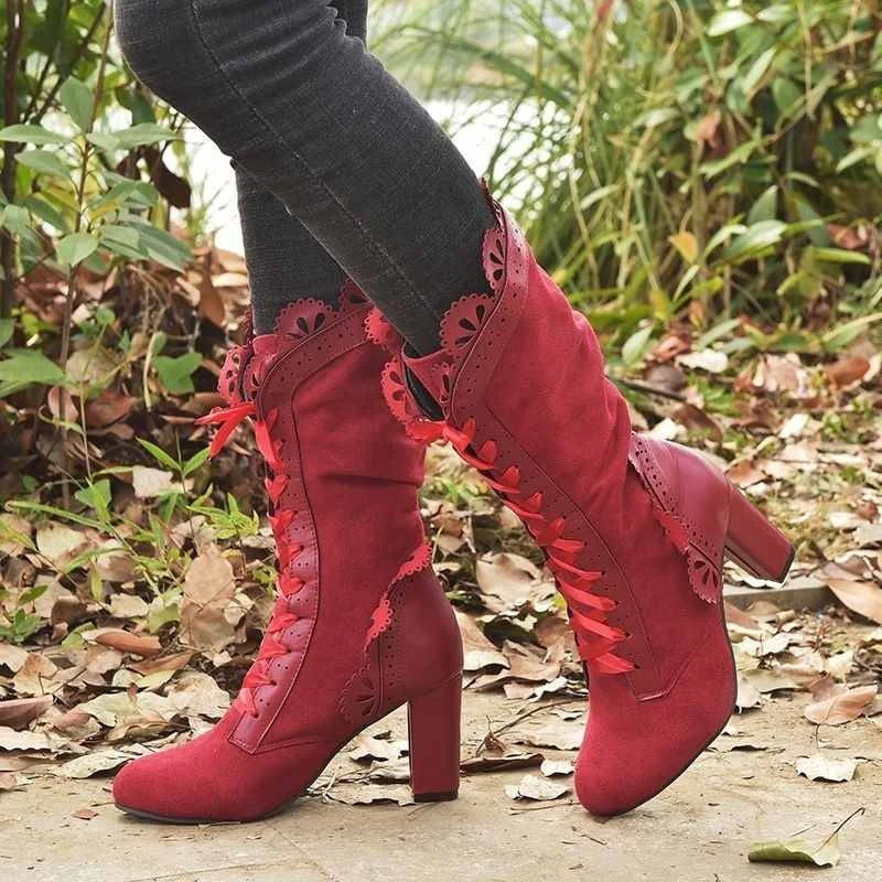 Bottines femme à talon haut avec lacets - Image 4