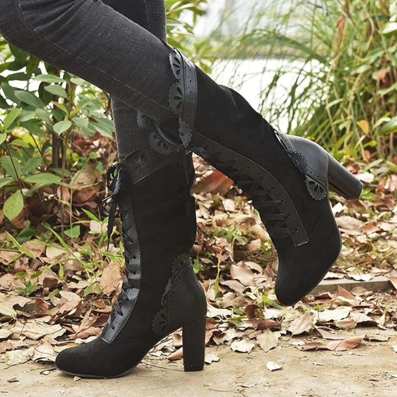 Bottines femme à talon haut avec lacets - Image 5