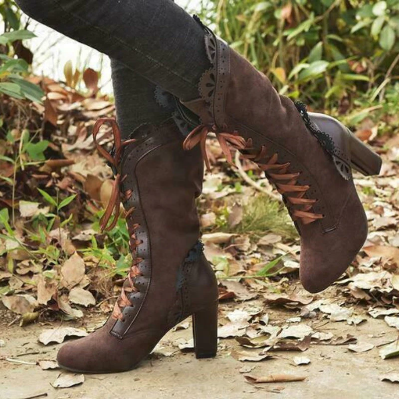 Bottines femme à talon haut avec lacets - Image 6