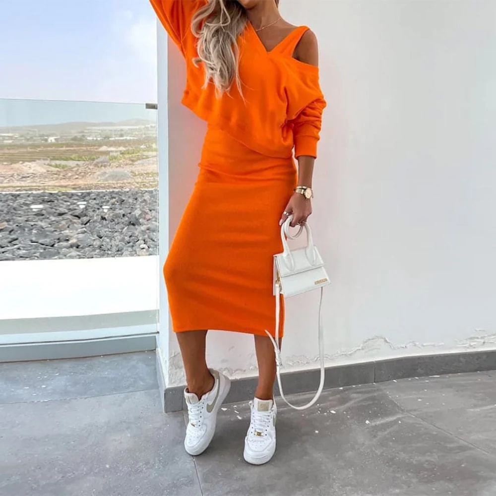 Sarah - Ensemble 2 pièces crop top manches longues & robe sans manches - Image 6