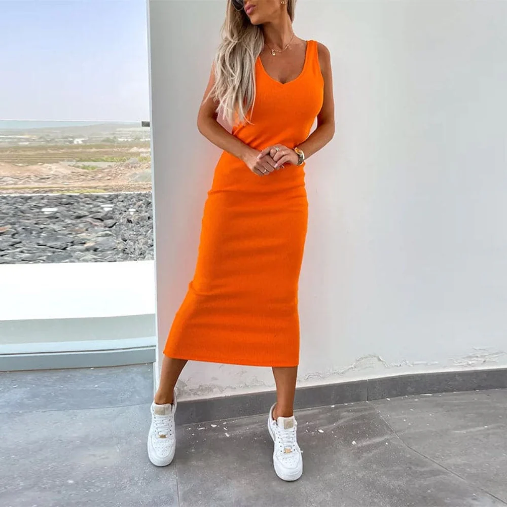 Sarah - Ensemble 2 pièces crop top manches longues & robe sans manches - Image 7
