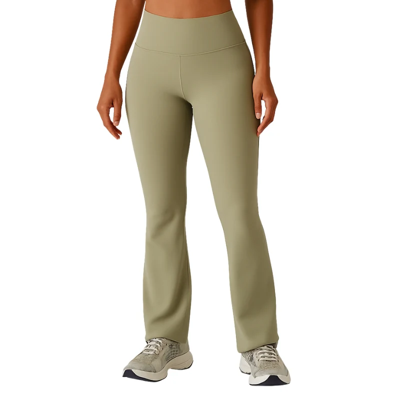 Pantalon taille haute à jambe large avec taille slim