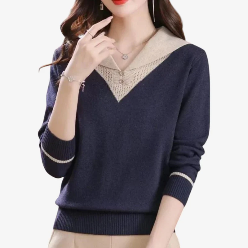 Pull femme ample manches longues col rond - Image 2