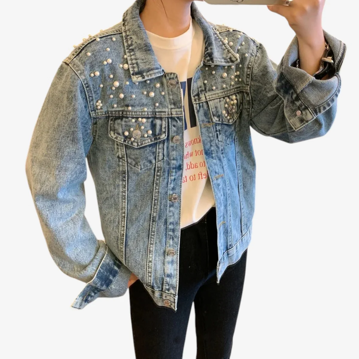 Sera – Veste à boutons à manches longues avec col rabattu et poches