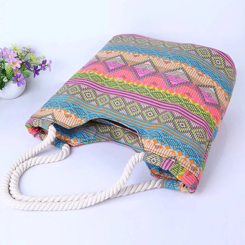 Sac à bandoulière imprimé rayé avec fermeture éclair - Image 2