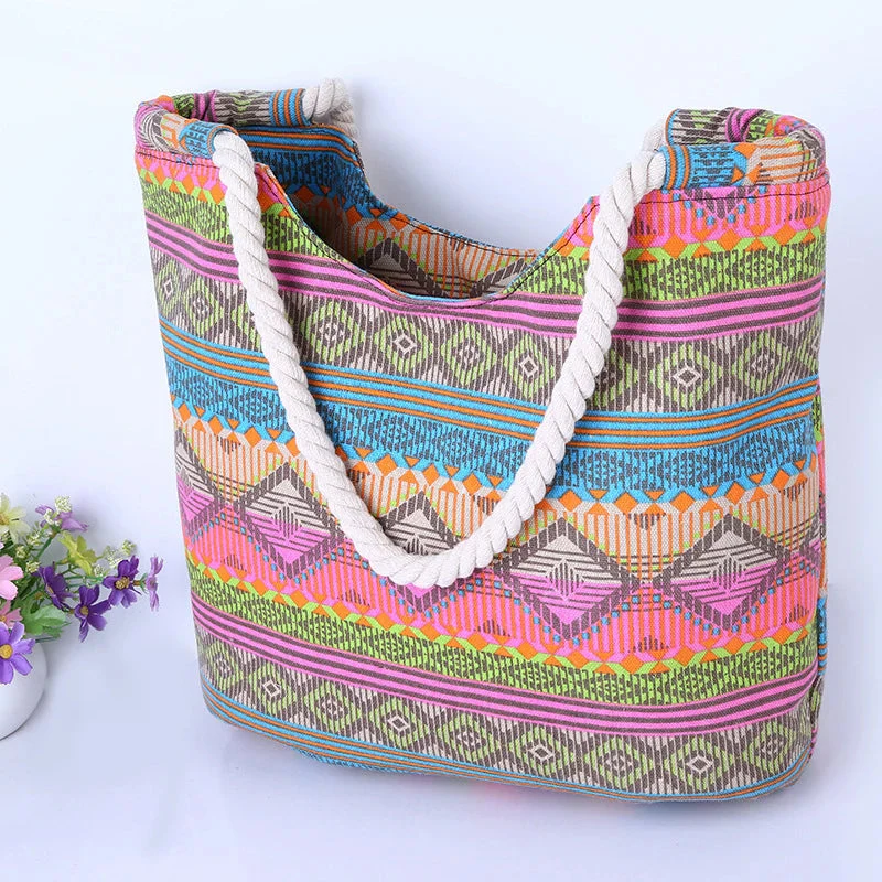 Sac à bandoulière imprimé rayé avec fermeture éclair - Image 3