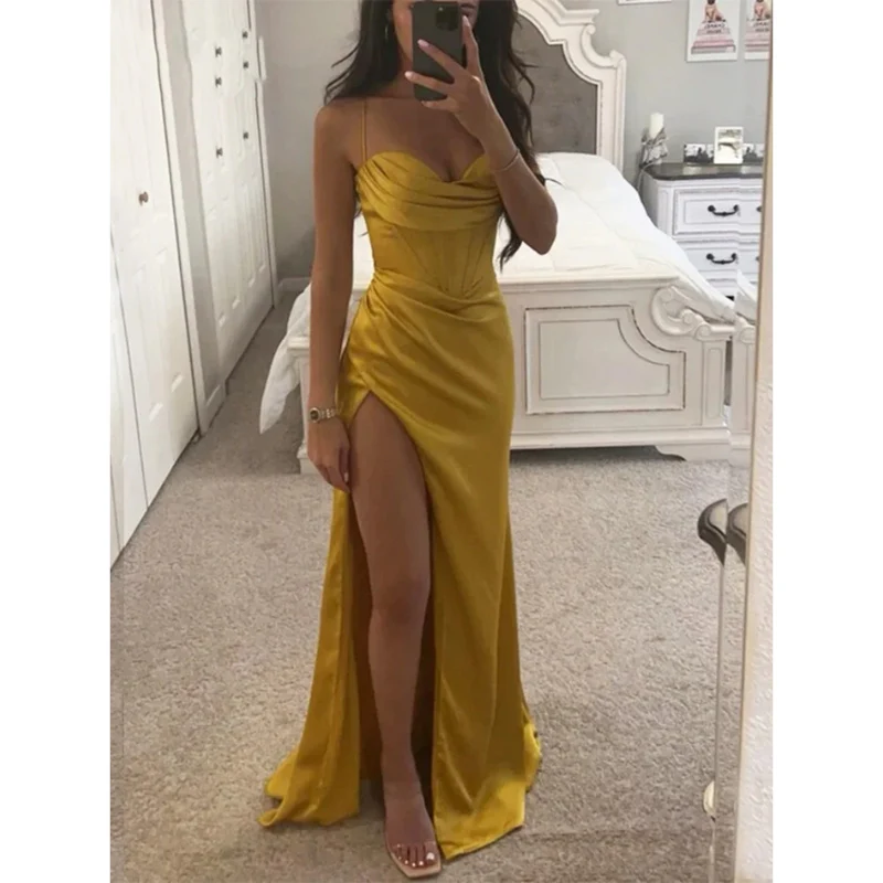 Robe de soirée longue femme fines bretelles dos nu - Image 6