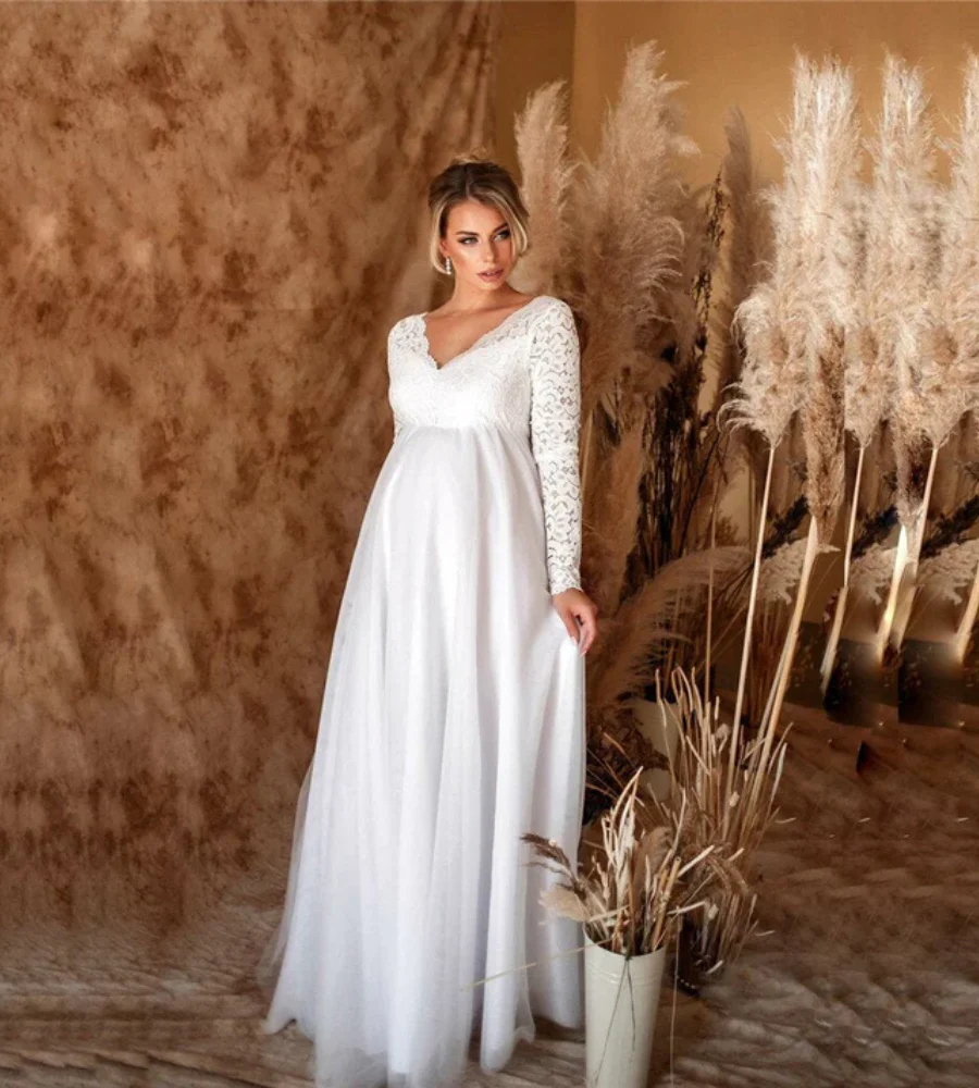 Robe maxi maternité femme décolleté V - Image 5