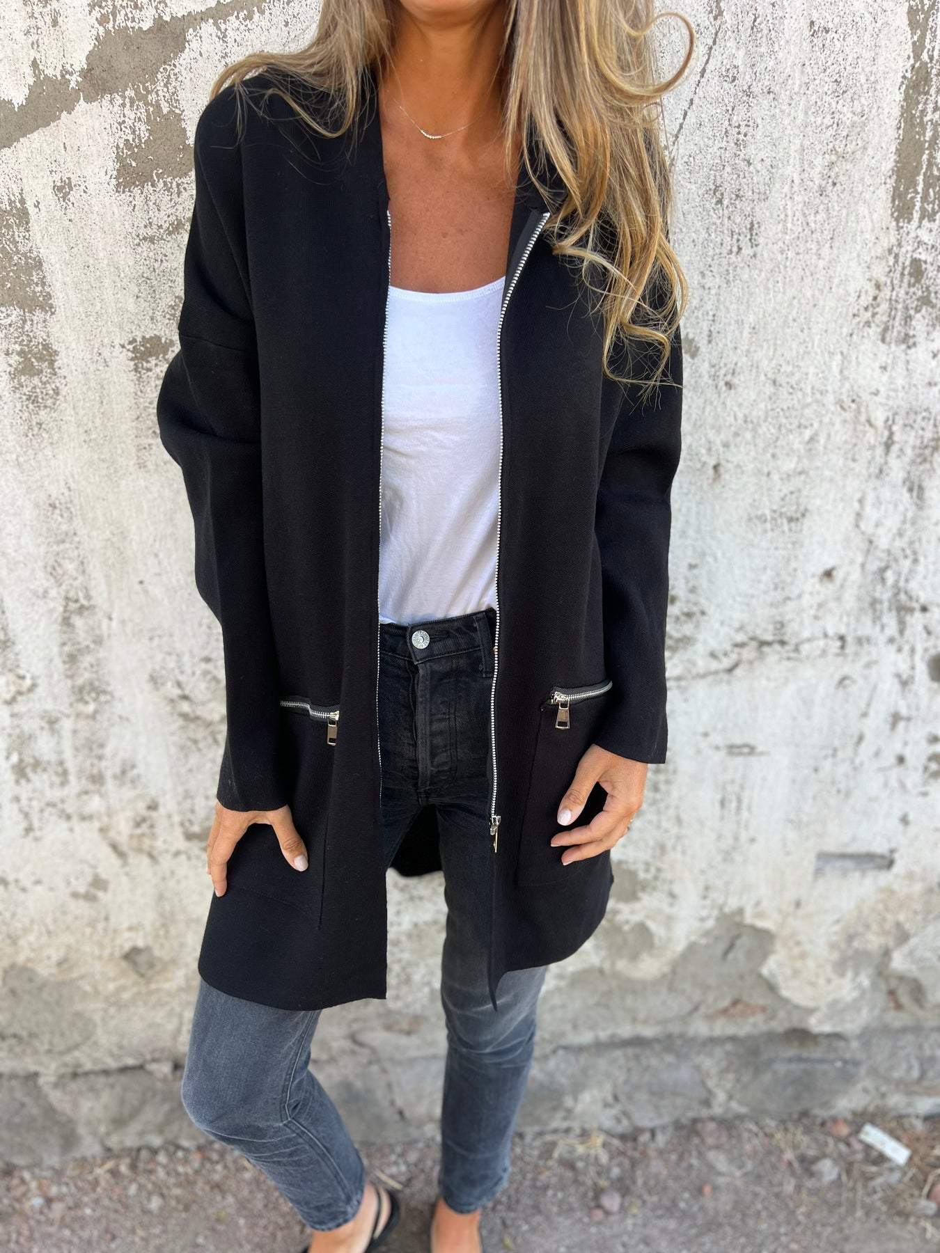 Veste élégante à manches longues et coupe ample