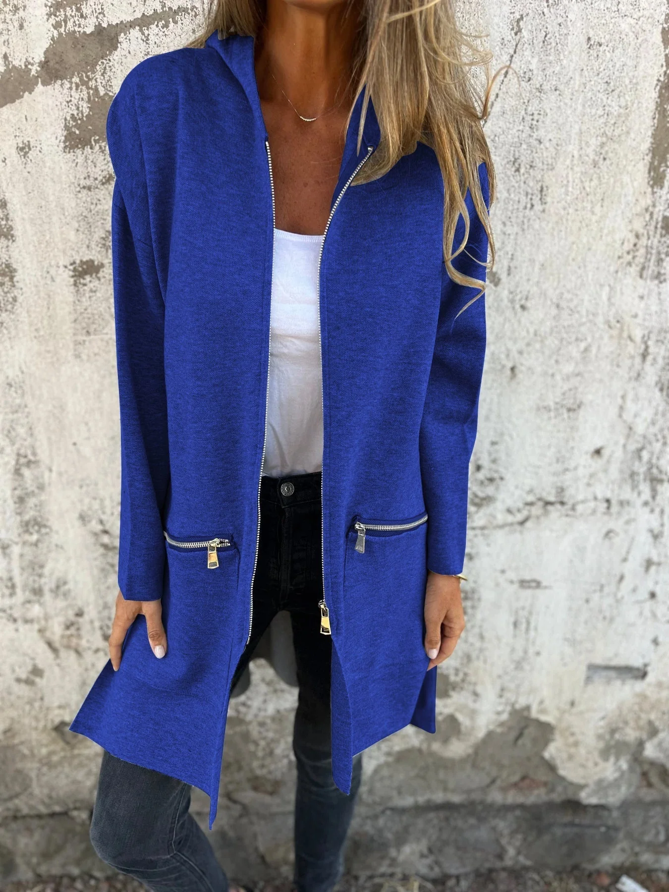 Veste élégante à manches longues et coupe ample - Image 3