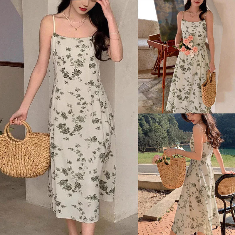 Robe Midi Sans Manches à Imprimé Floral - Image 5