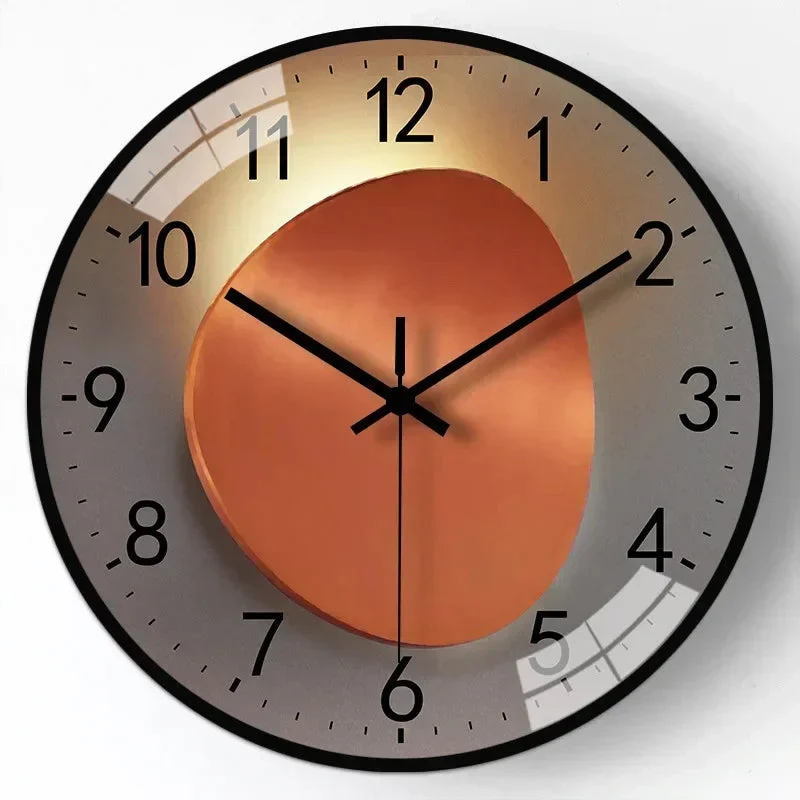 Horloge Murale Numérique Silencieuse aux Formes Arrondies Classiques