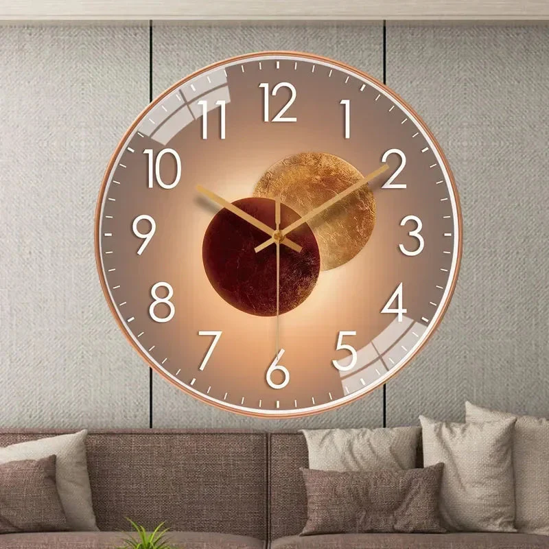Horloge Murale Numérique Silencieuse aux Formes Arrondies Classiques - Image 4