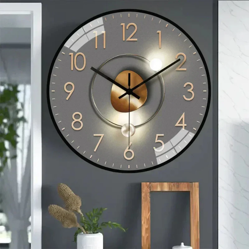 Horloge Murale Numérique Silencieuse aux Formes Arrondies Classiques - Image 8