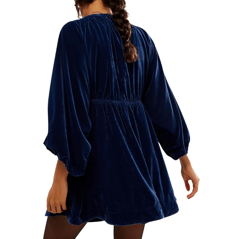 Mini-robe à col en V avec manches longues - Image 5