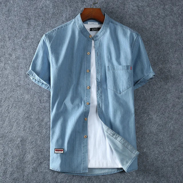 Chemise homme boutonnée manches courtes avec poche avant