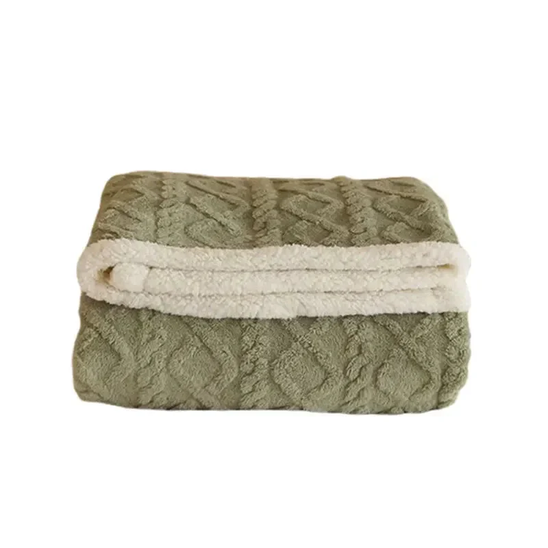 Couverture plaid recto verso motif en relief