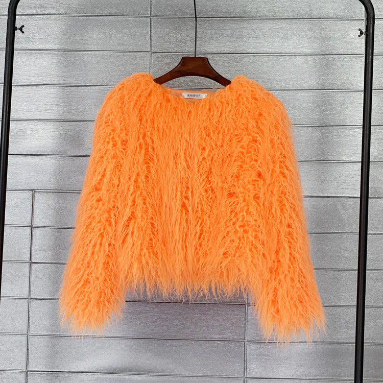 Manteau femme fausse fourrure manches longues - Image 10