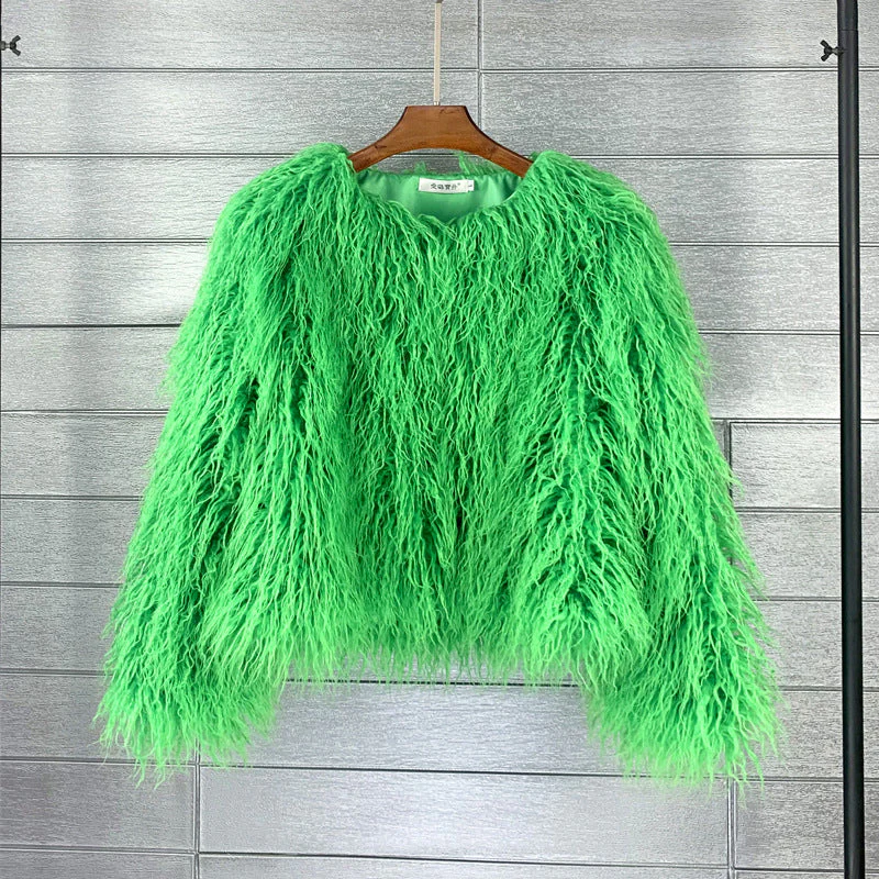 Manteau femme fausse fourrure manches longues - Image 11